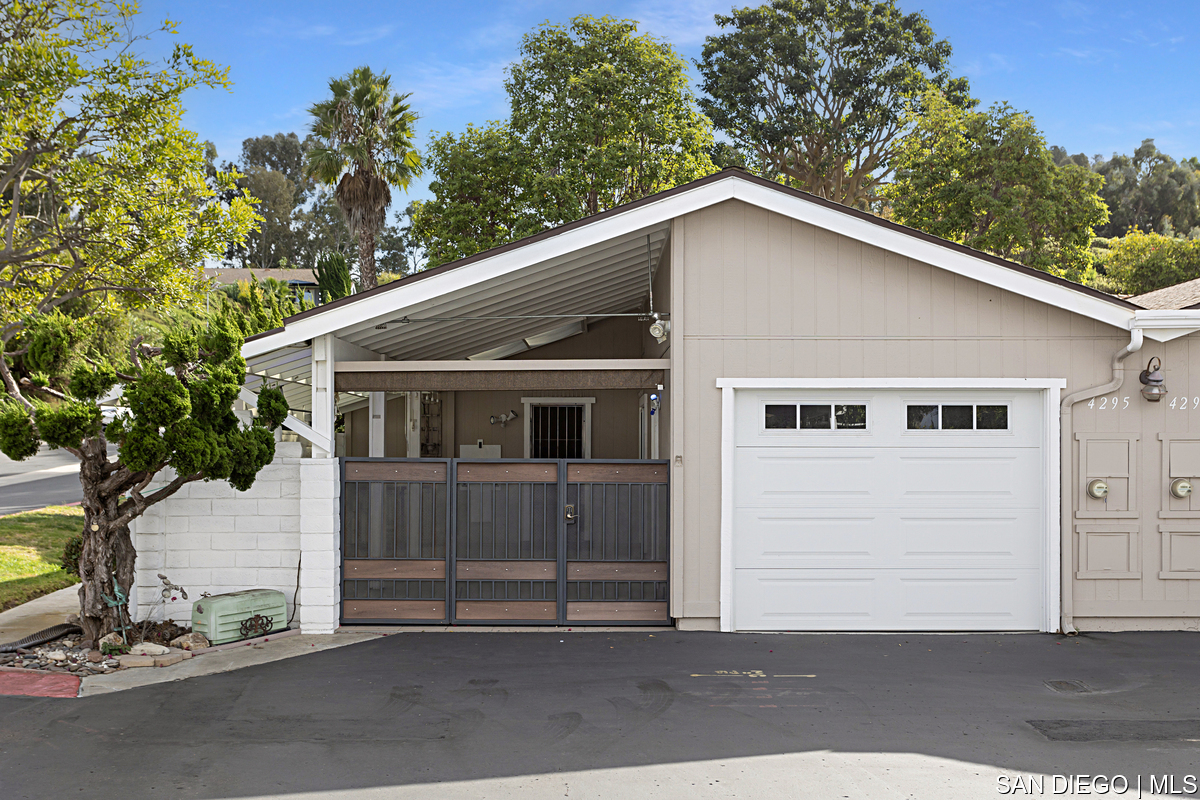 a view of a house with a garage