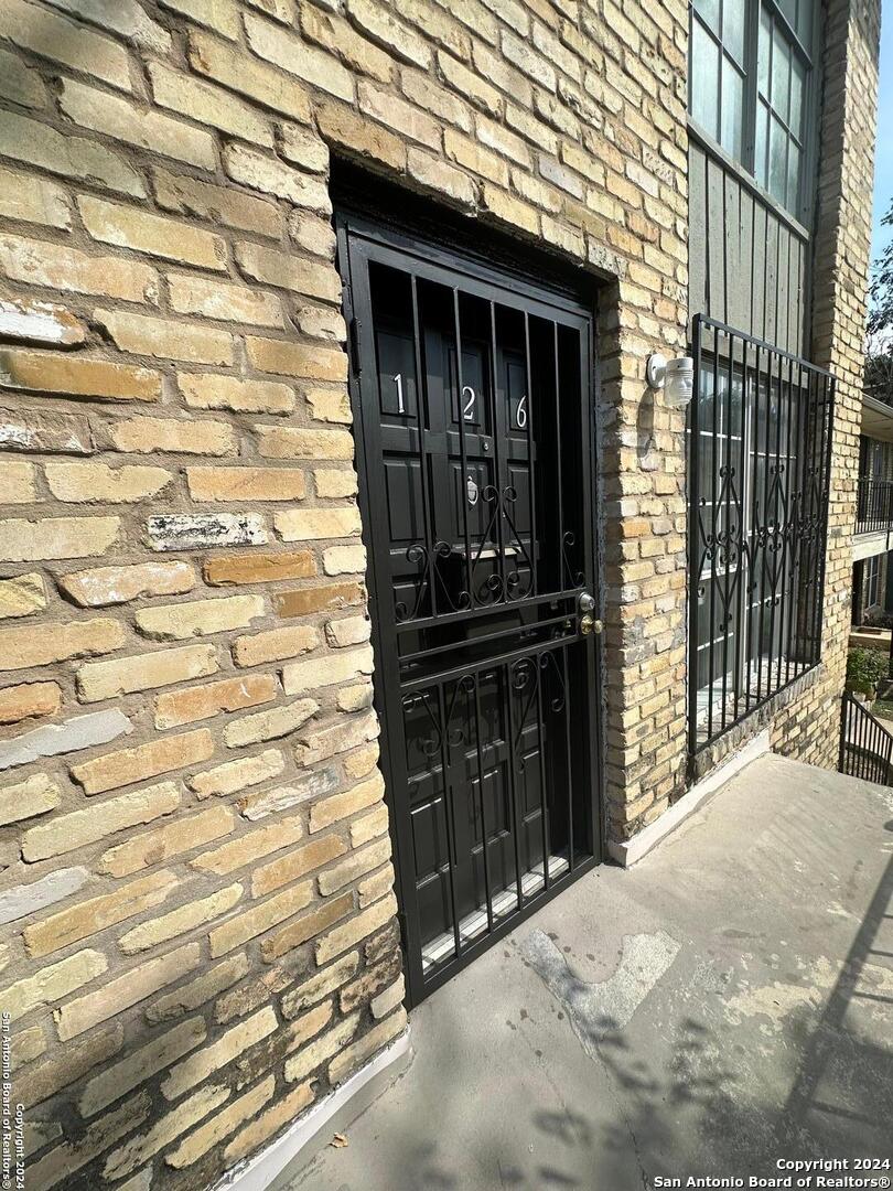 a view of front door of house