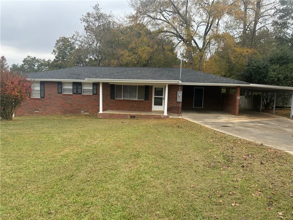 front view of a house with yard