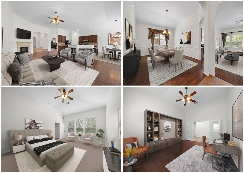 a view living room with furniture and a flat screen tv