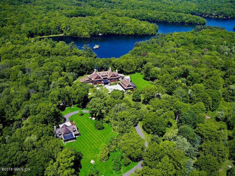 a view of a garden with a lake