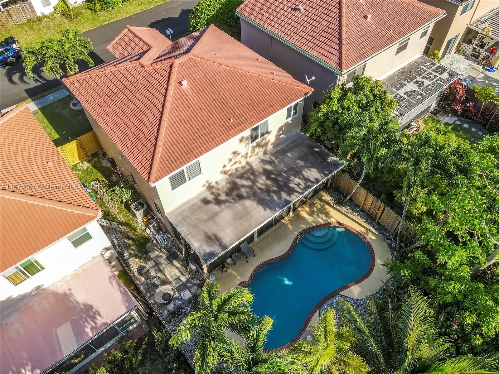 an aerial view of a house