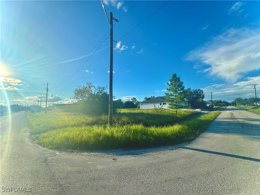 a view of a lake with a big yard