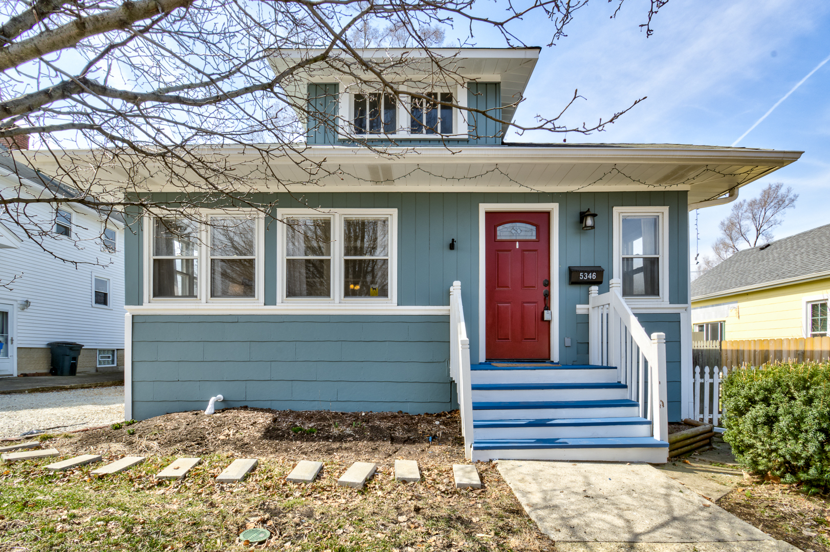 a front view of a house