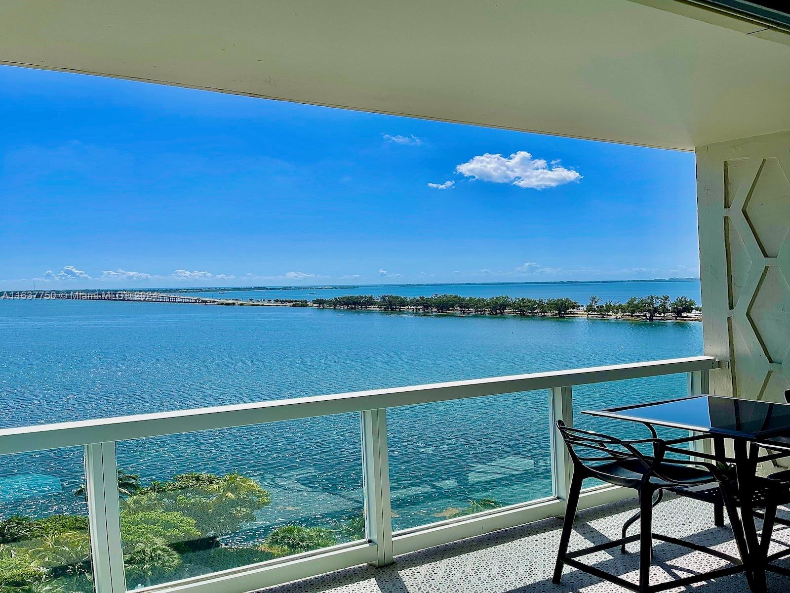 a view of lake from balcony