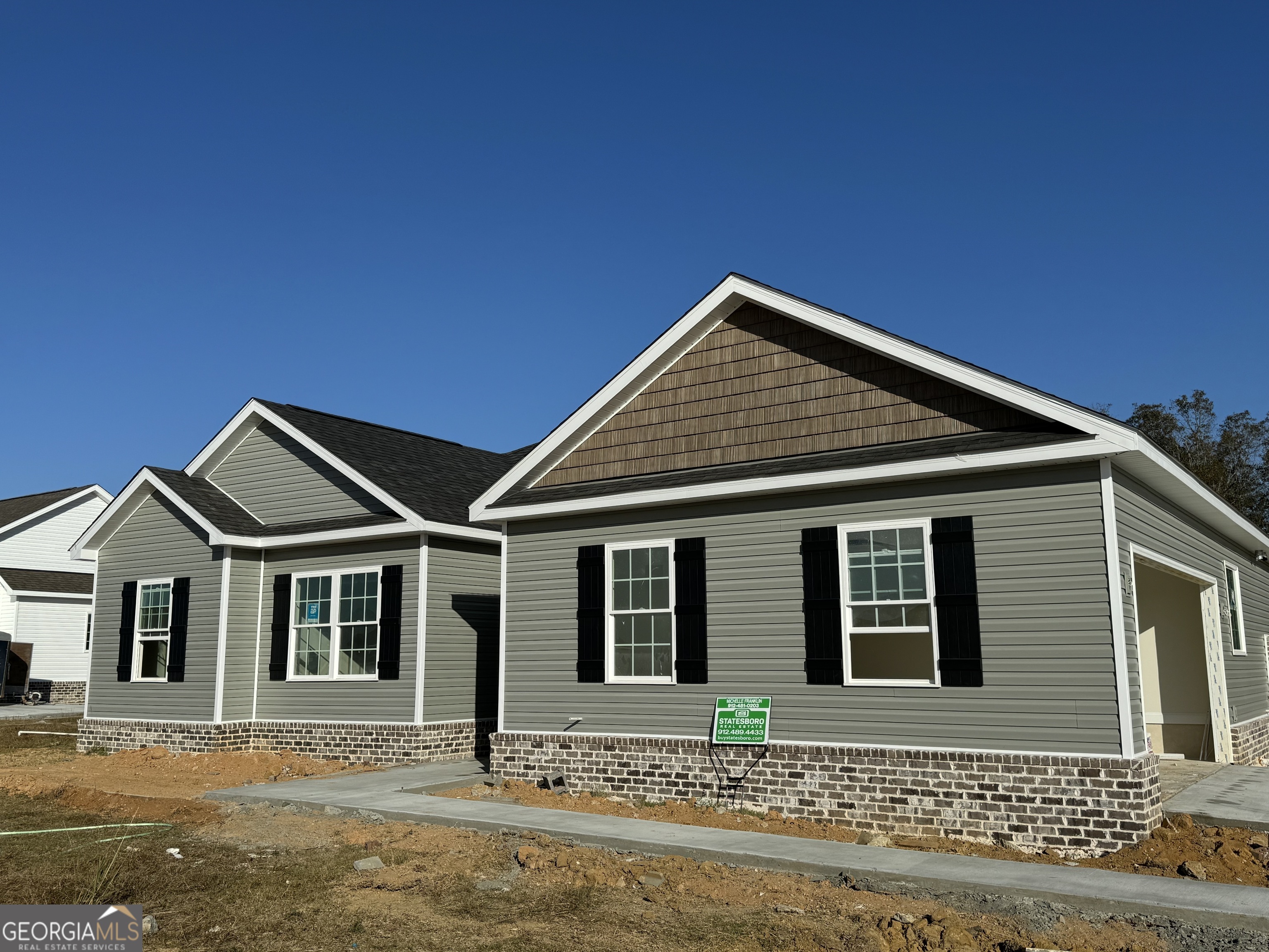 a front view of a house