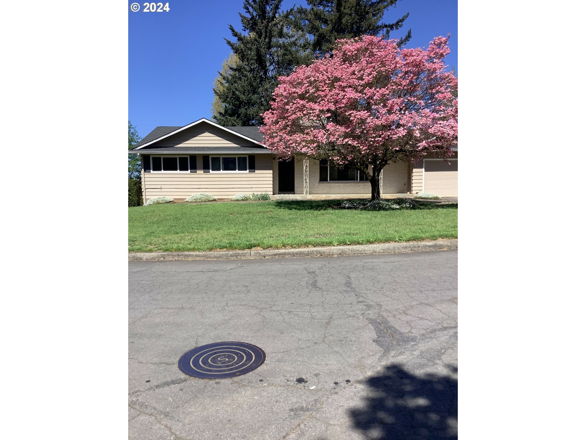 a view of a house with a yard