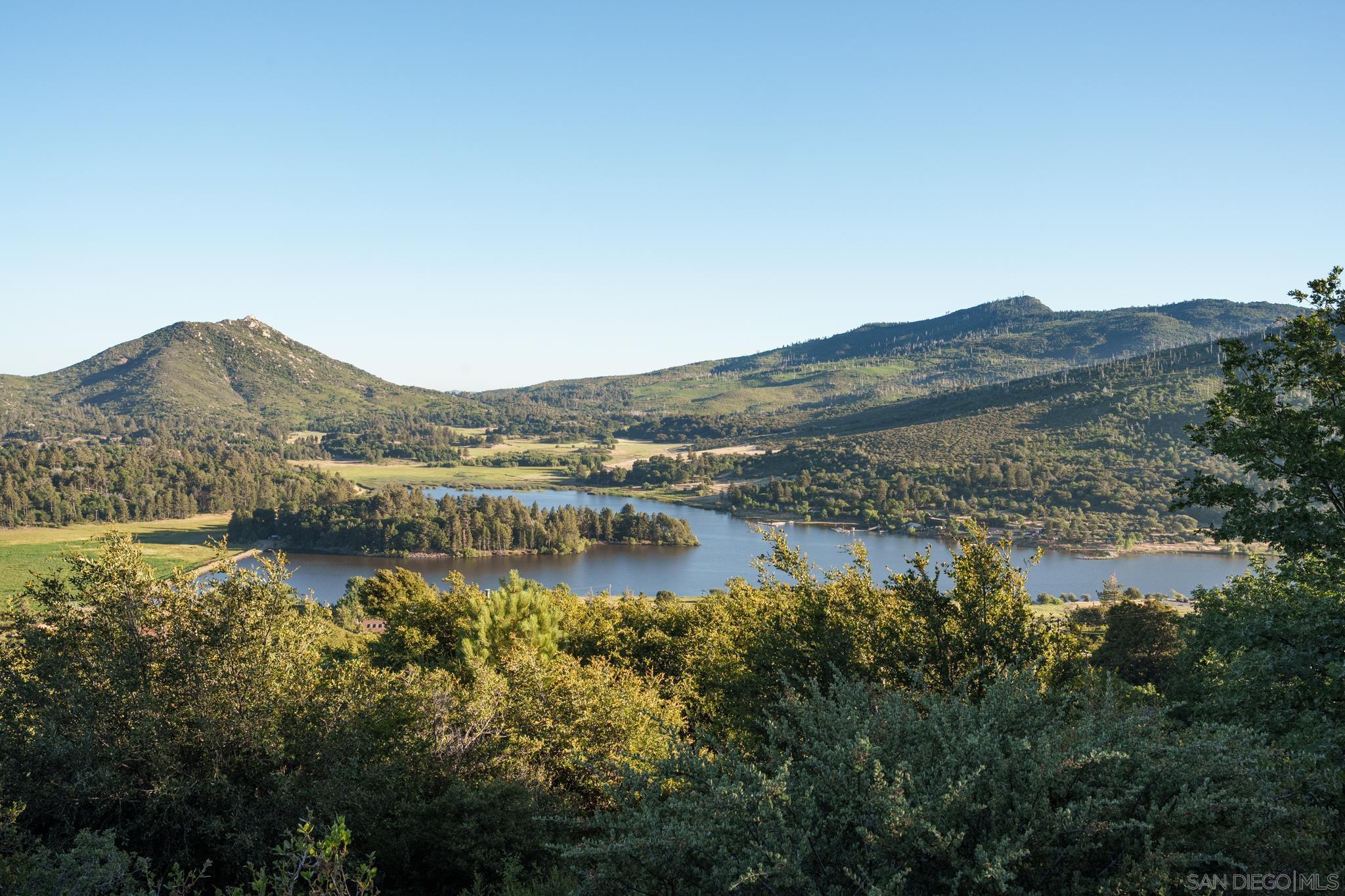 a view of lake with mountain