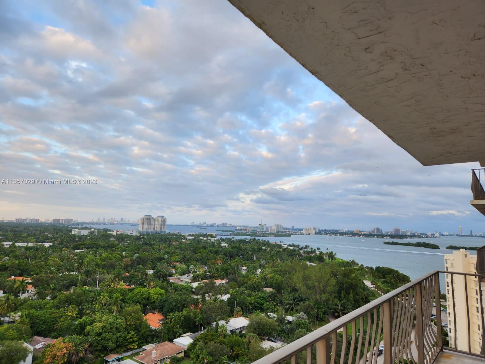 a view of a city from a balcony