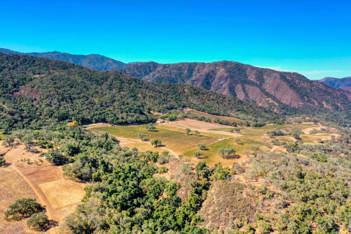 a view of backyard with mountain view