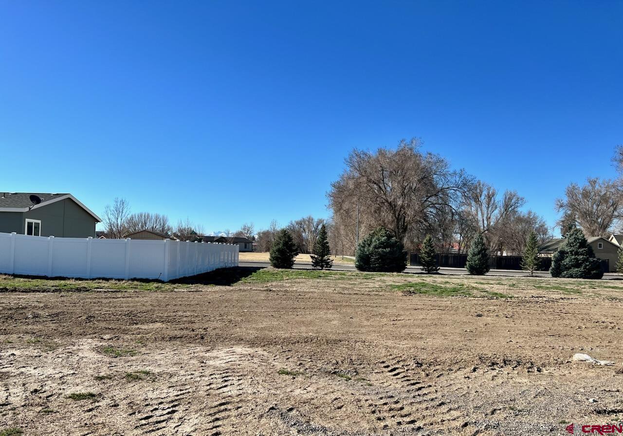 a view of a yard with a house