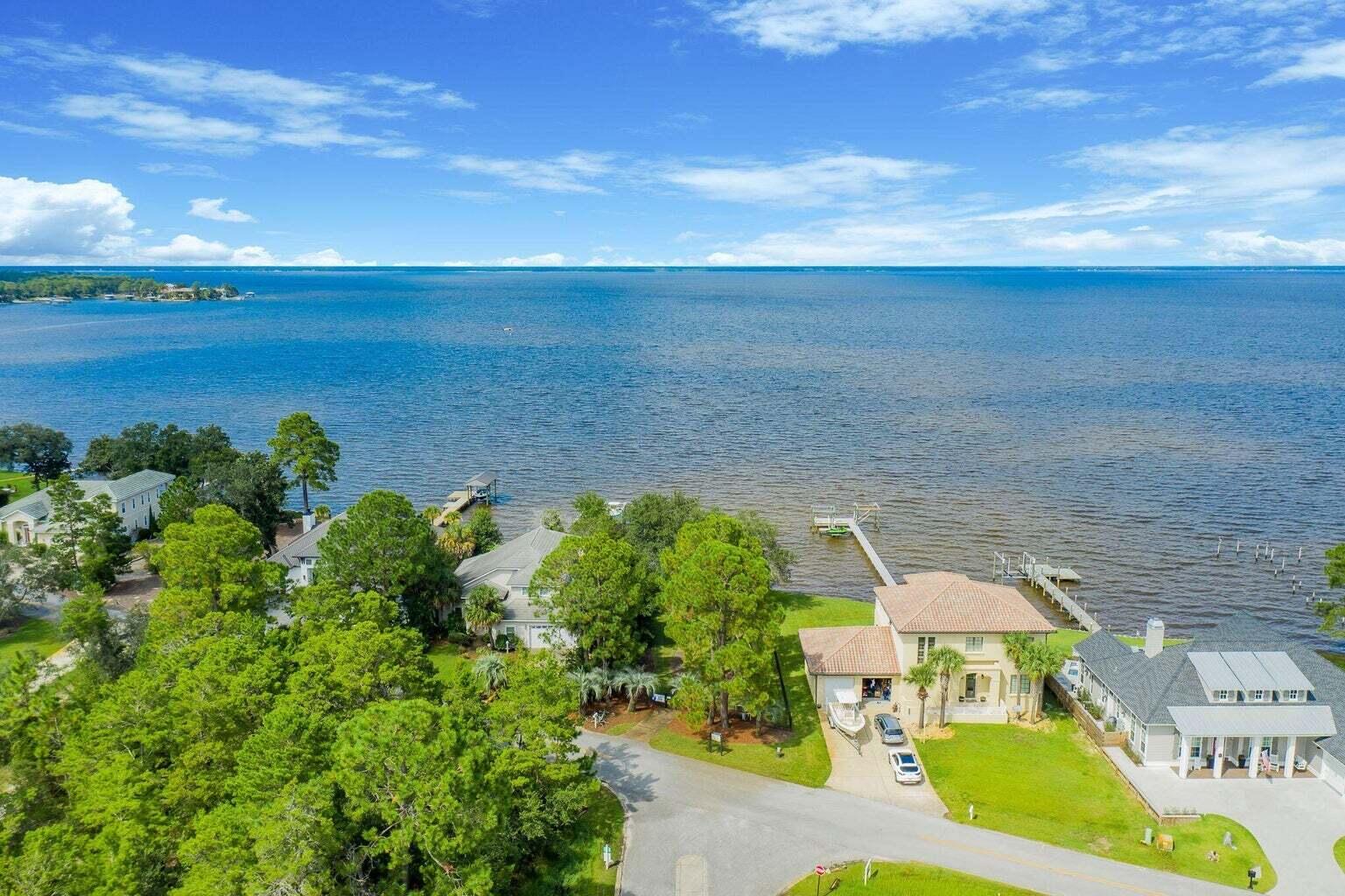 a view of yard with ocean view