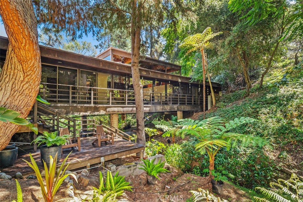 front view of a house with a tree