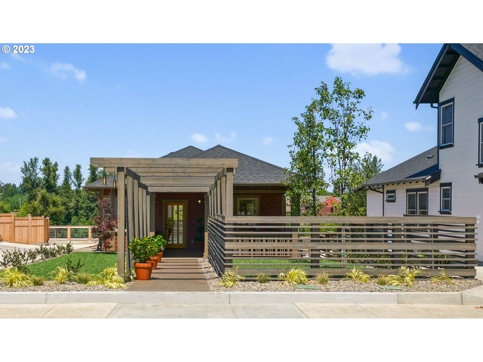 a view of a house with a outdoor space