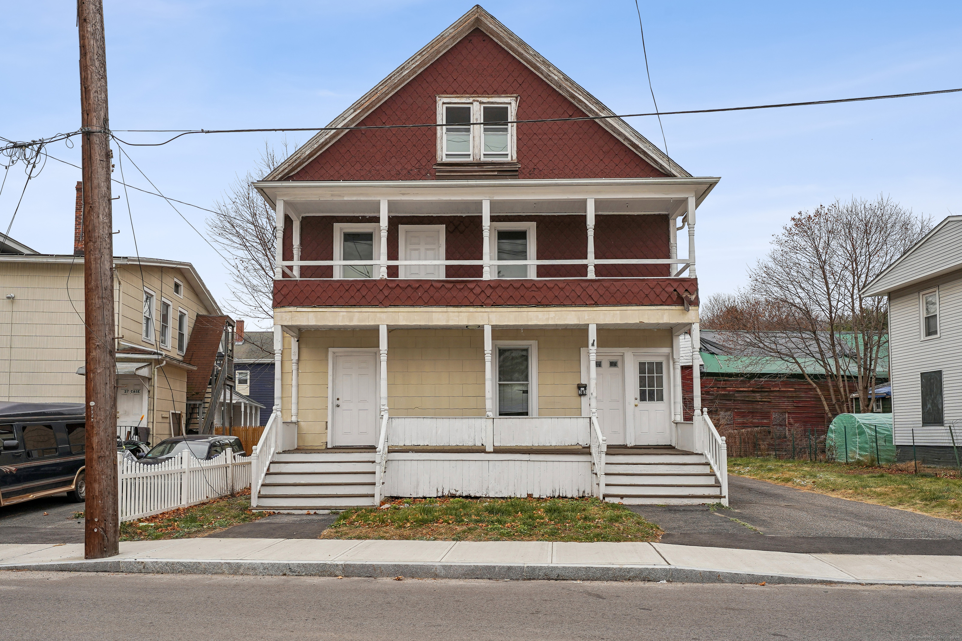 a front view of a house