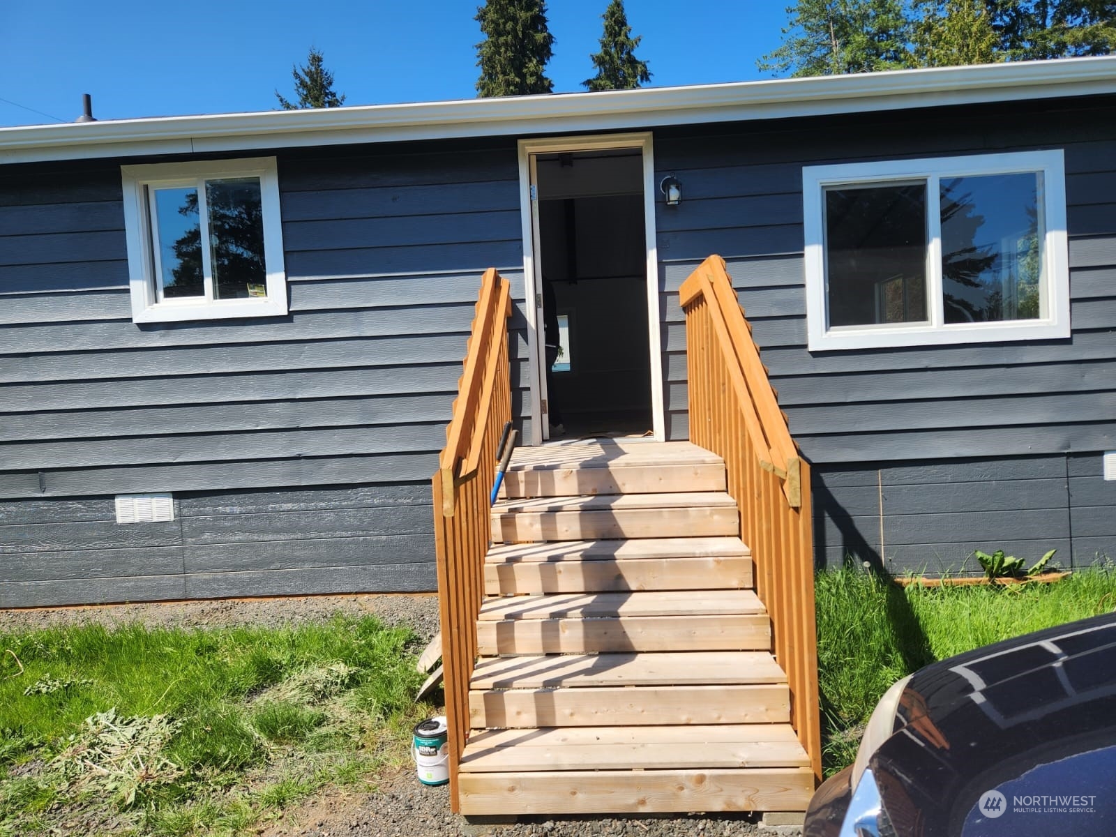 a view of a house with a balcony