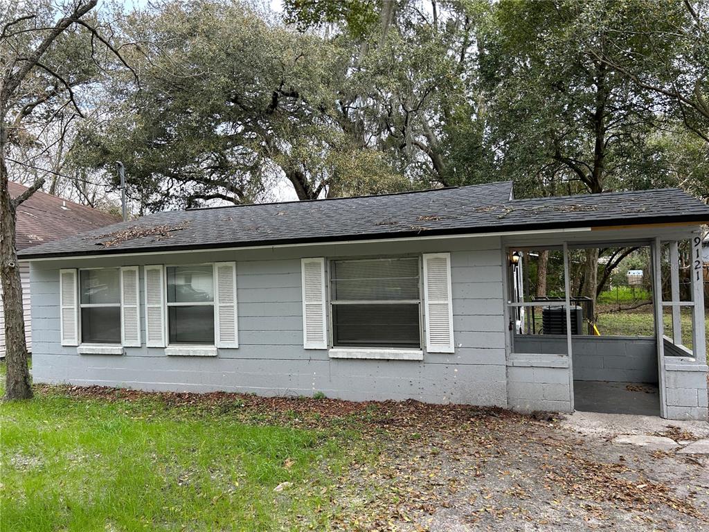 a front view of a house with windows