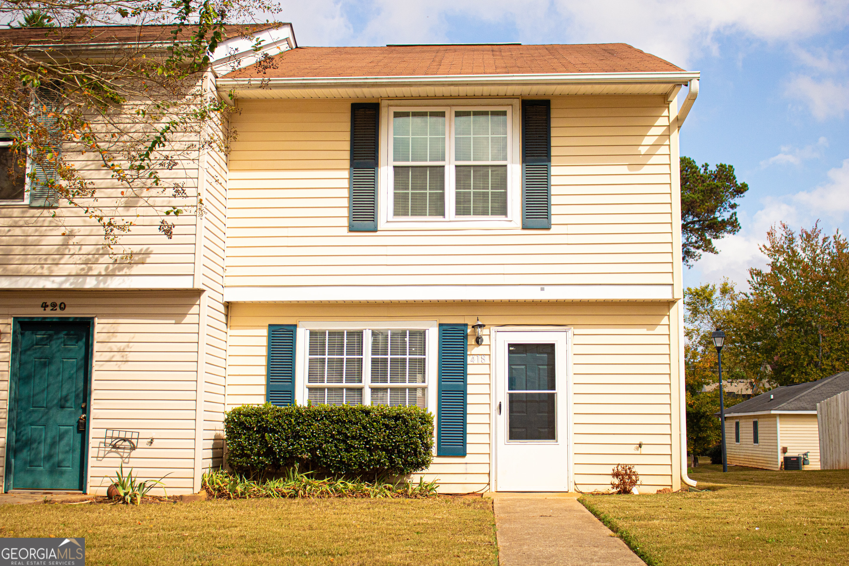 a front view of a house