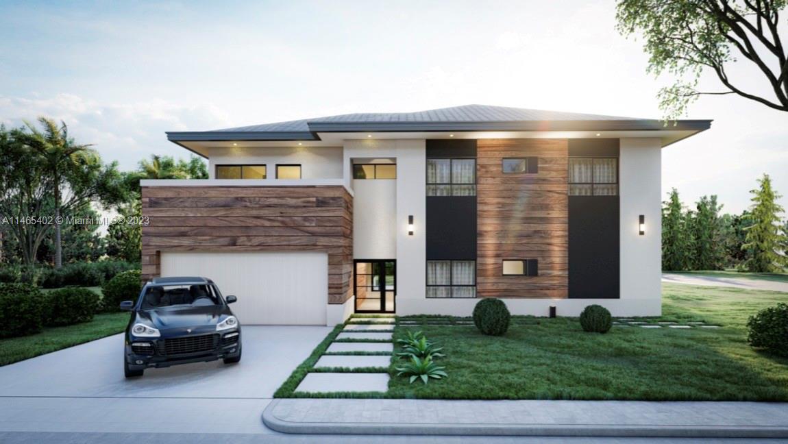 front view of a house with a yard