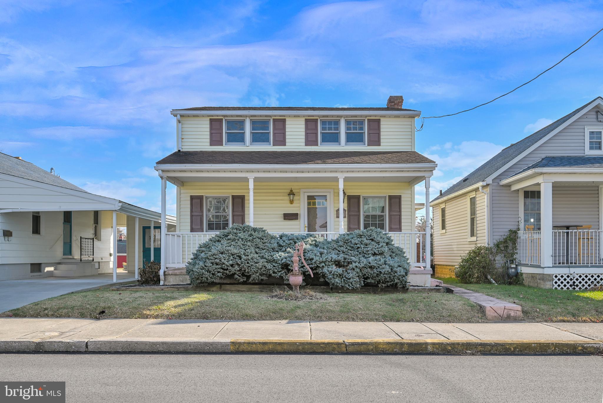 a front view of a house