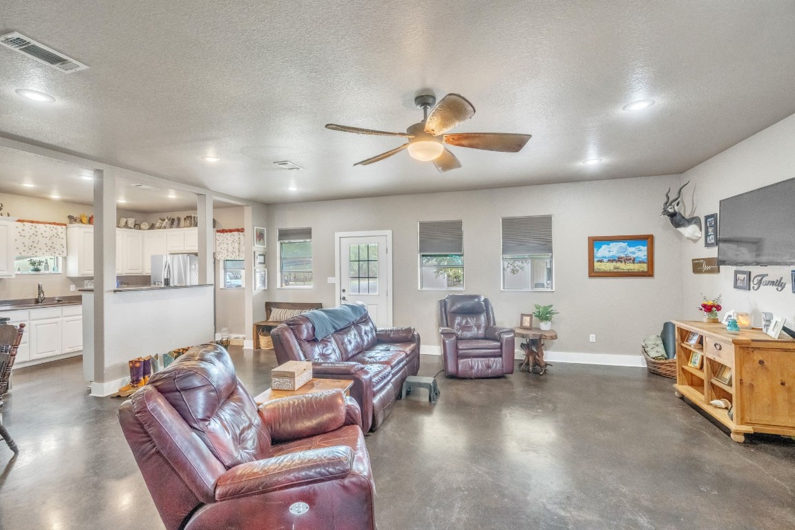 a living room with furniture