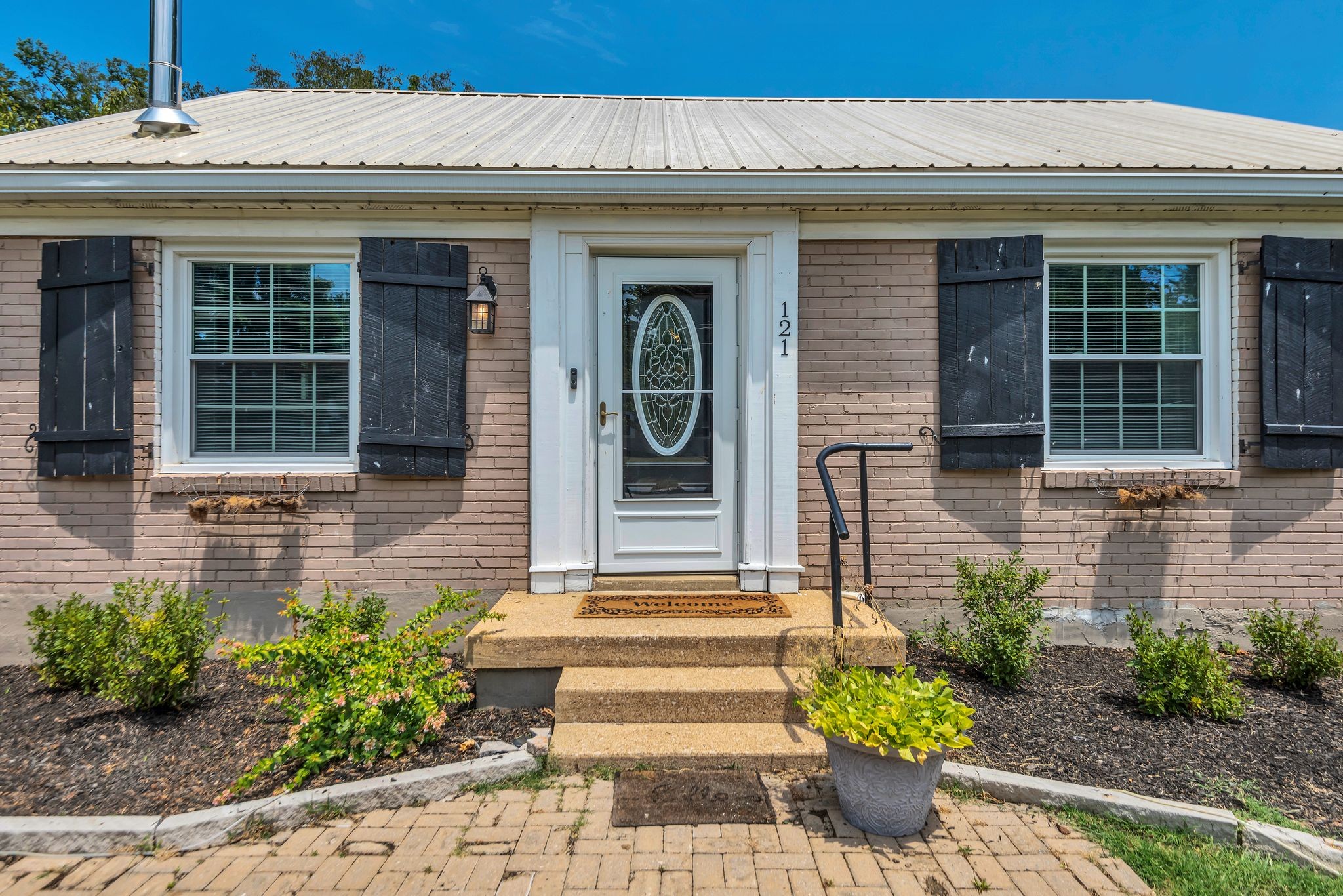 a front view of a house