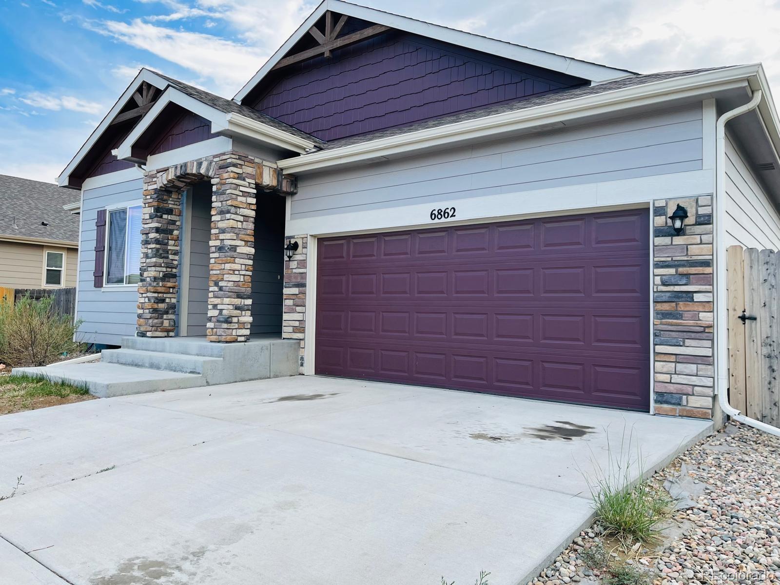 a view of outdoor space and garage