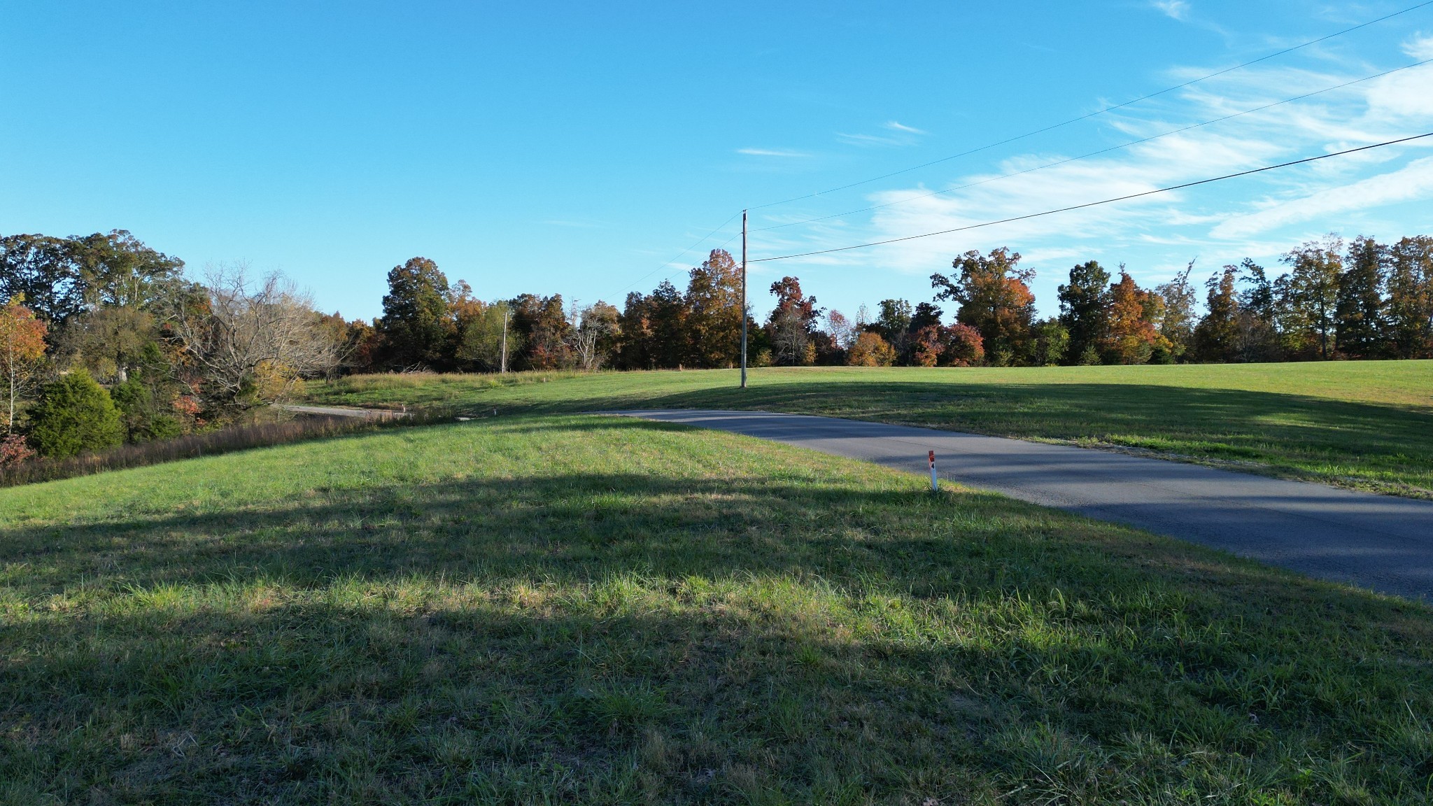 a view of field with trees in the background