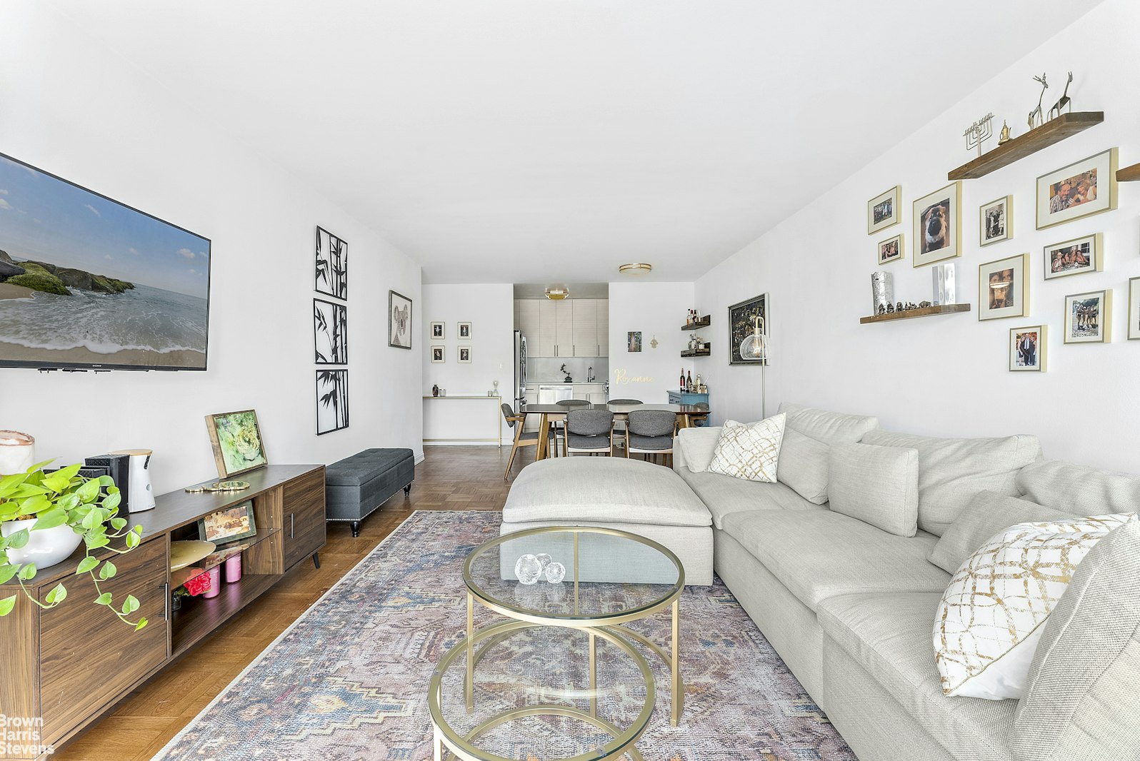 a living room with furniture and a couch