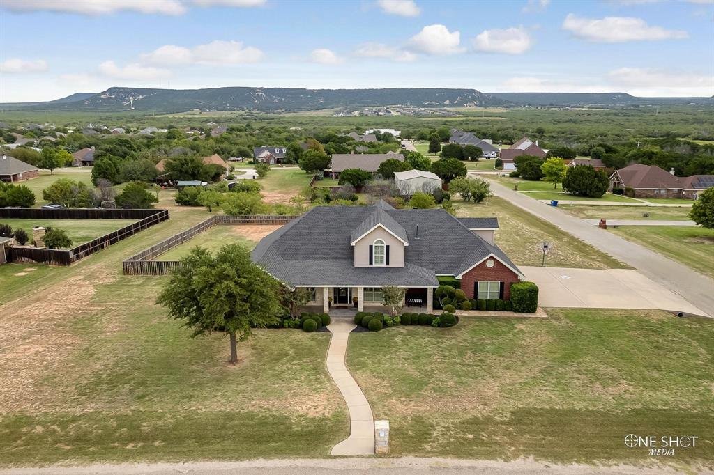 a view of a town with big yard