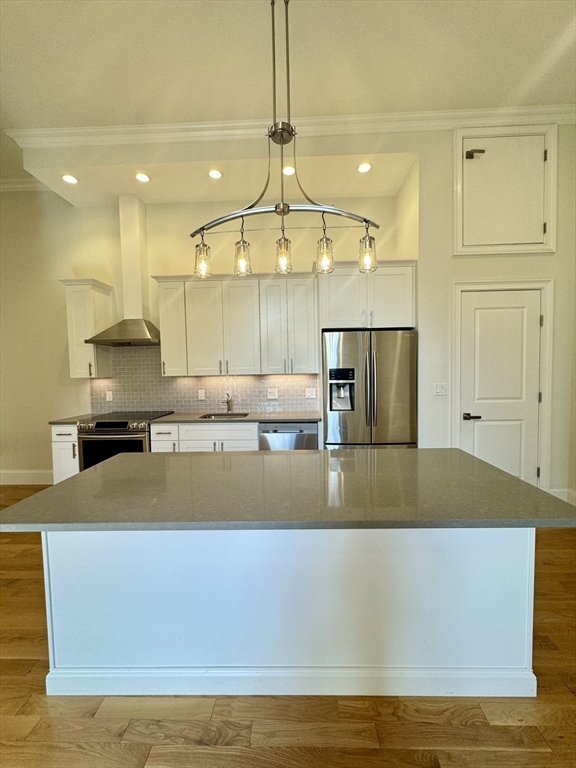 a view of a kitchen counter top space