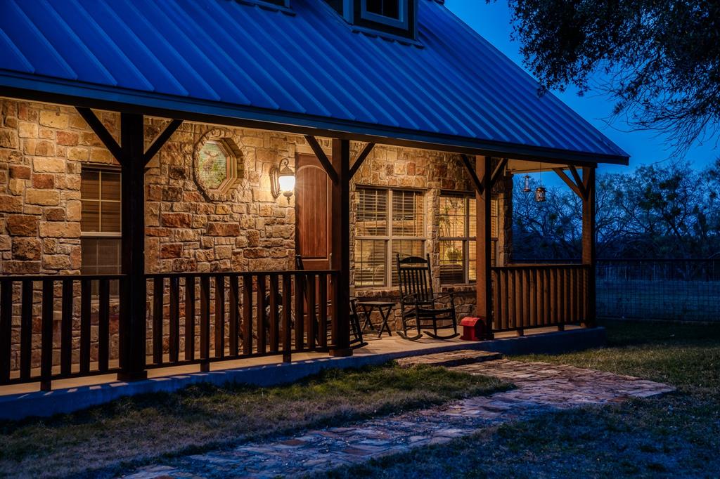 a view of porch with a backyard