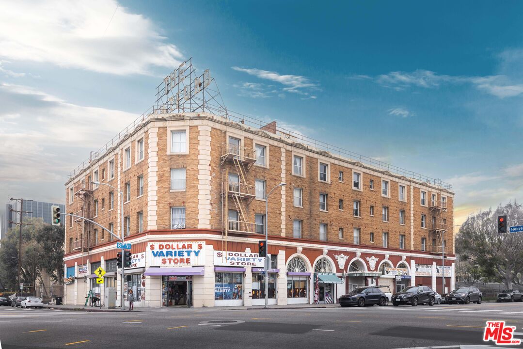 a view of building with a street