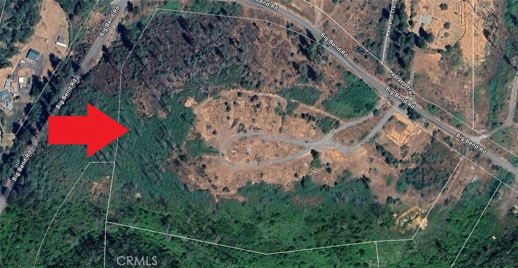 an aerial view of a house by greenery space