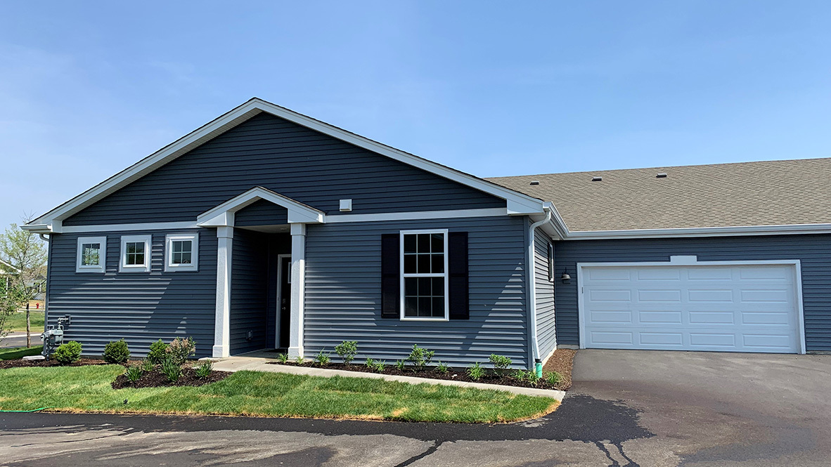 a front view of a house