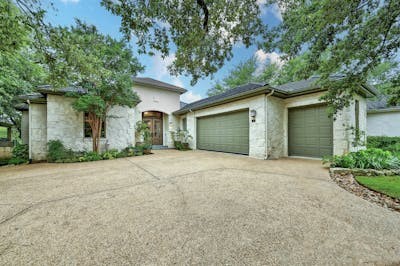 front view of a house with a garage