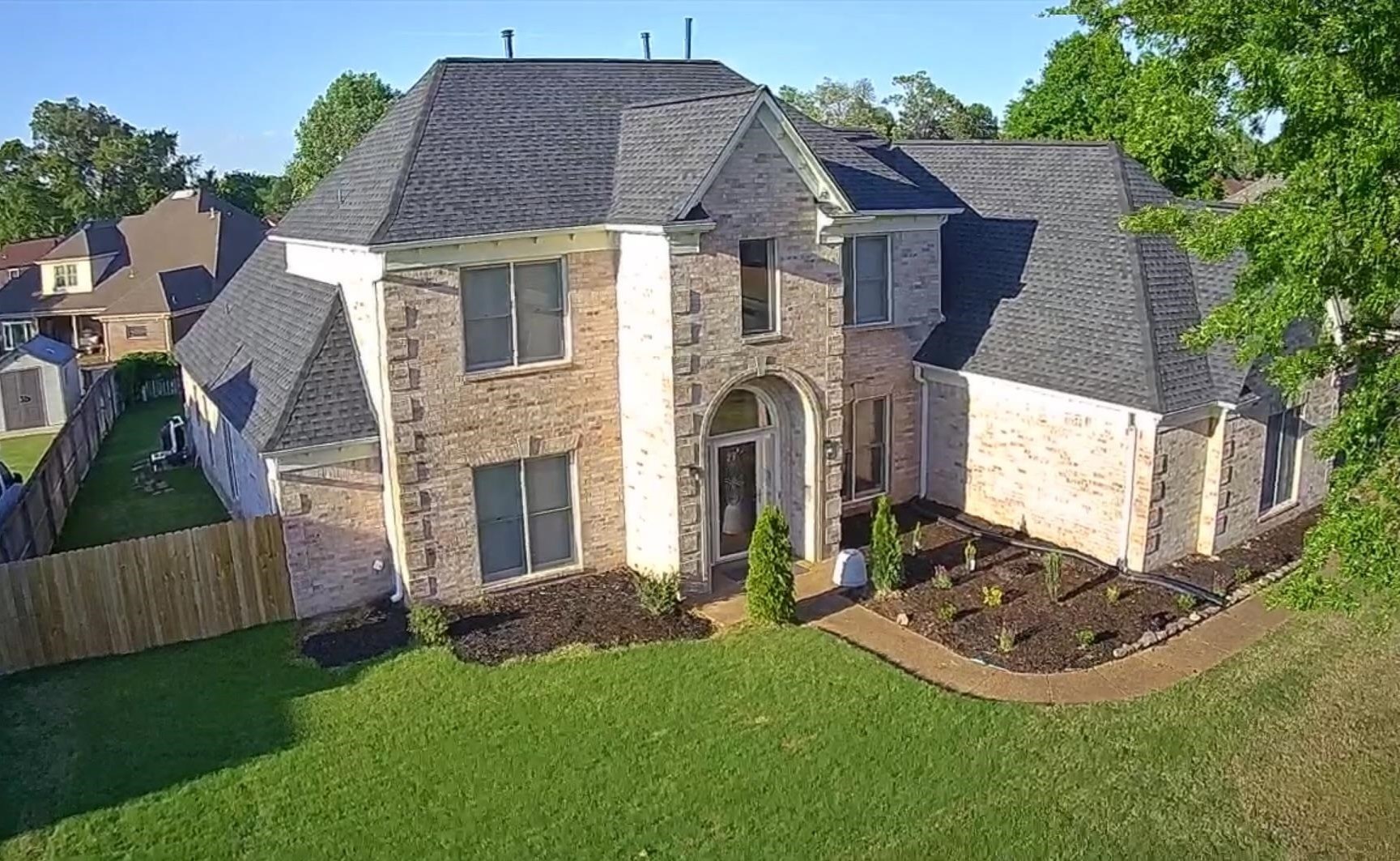 a aerial view of a house