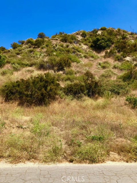 a view of a large mountain with wooden fence