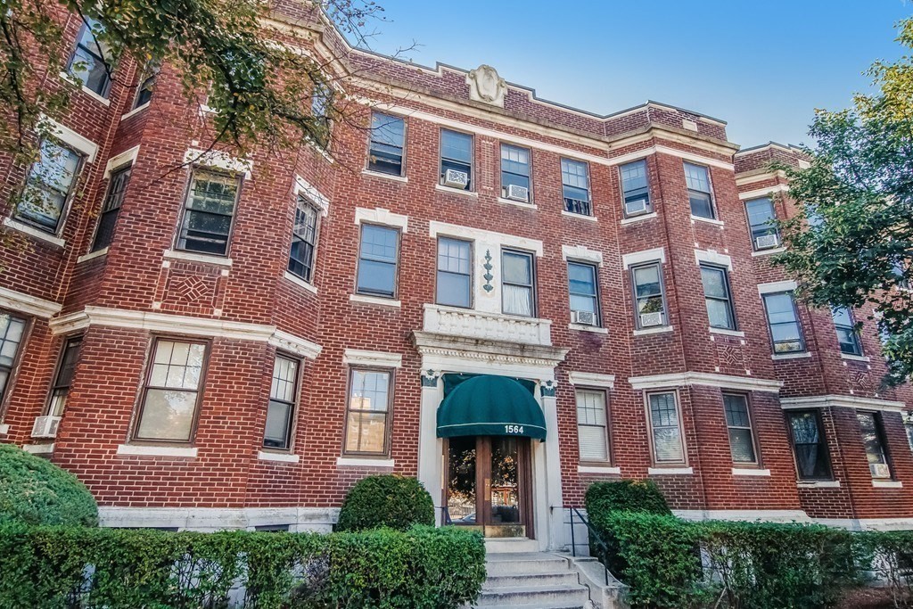 a front view of a building