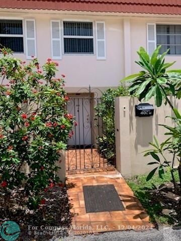 a potted plant sitting in front of a house