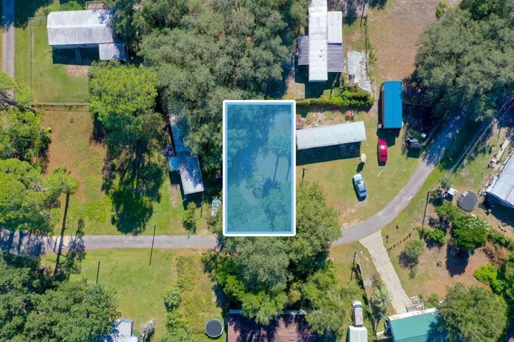 an aerial view of a house