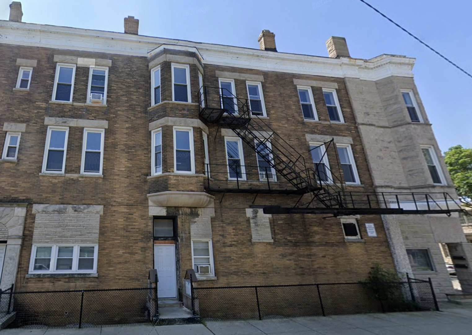 a front view of residential houses