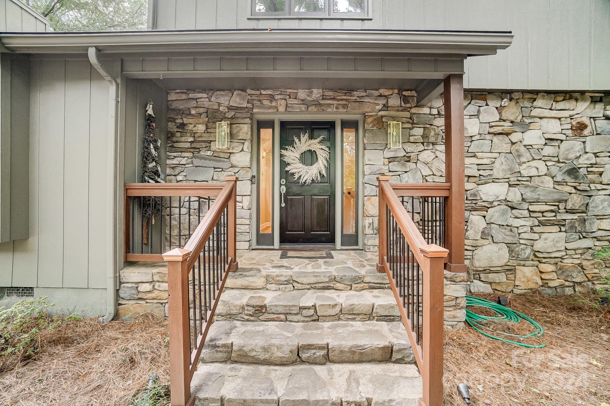 a front view of a house with entryway