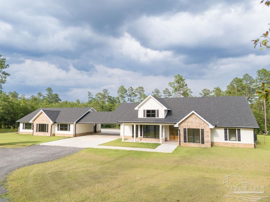 an aerial view of a house