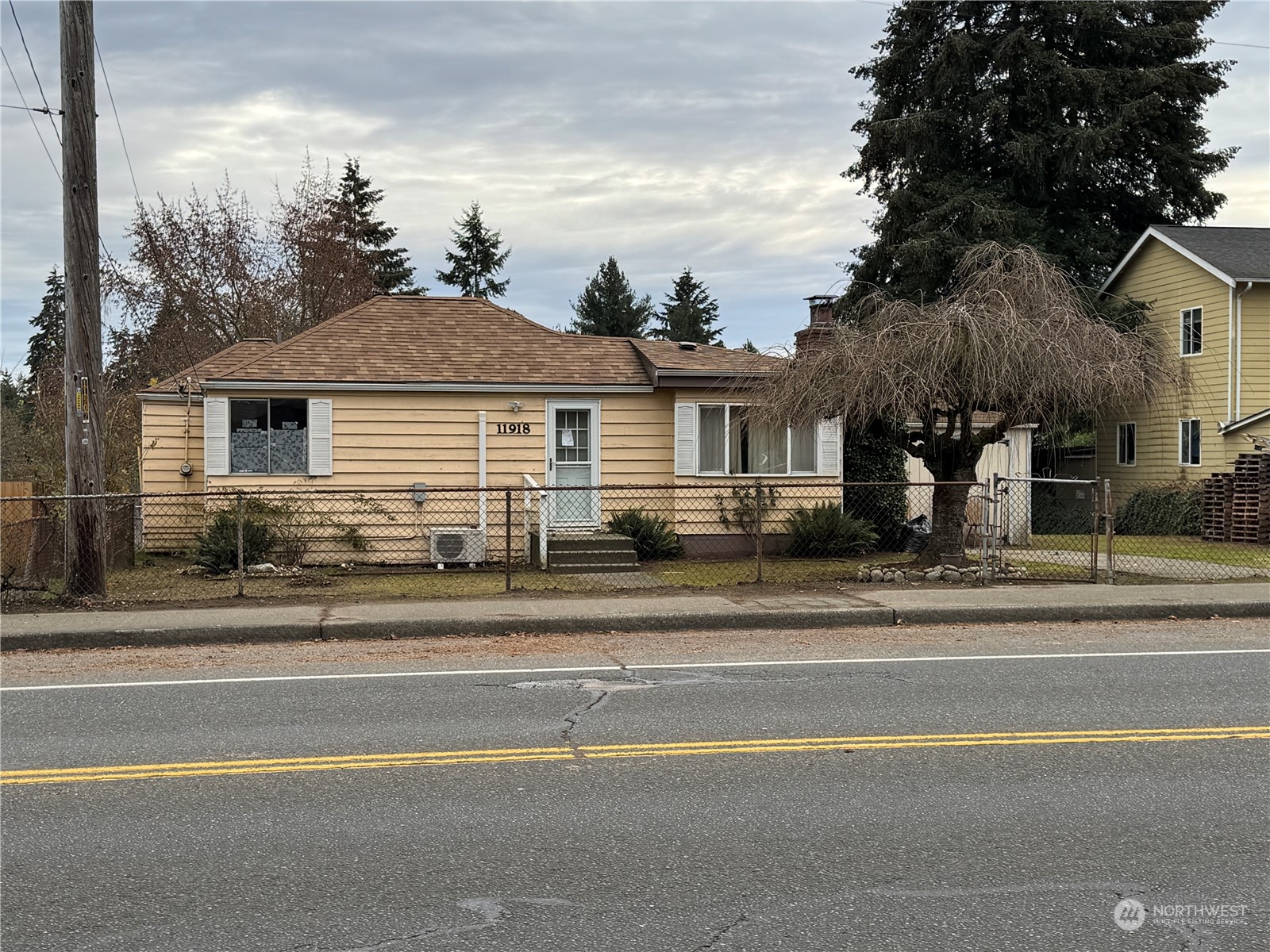 a front view of a house