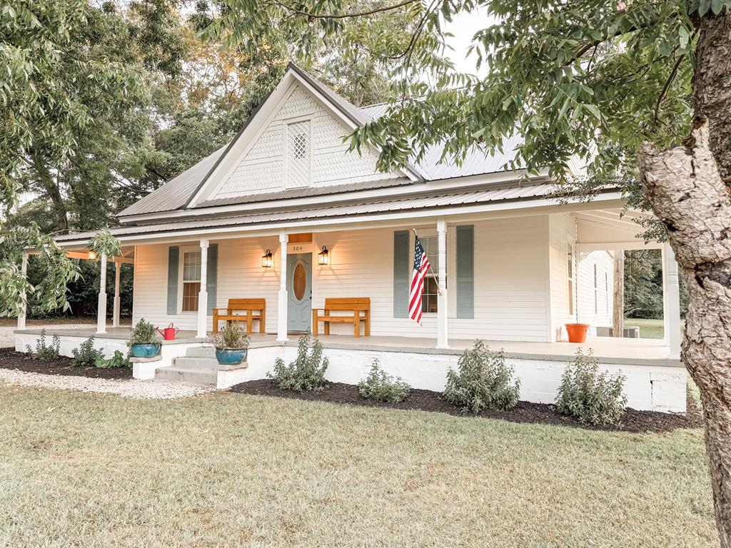 front view of house with a patio