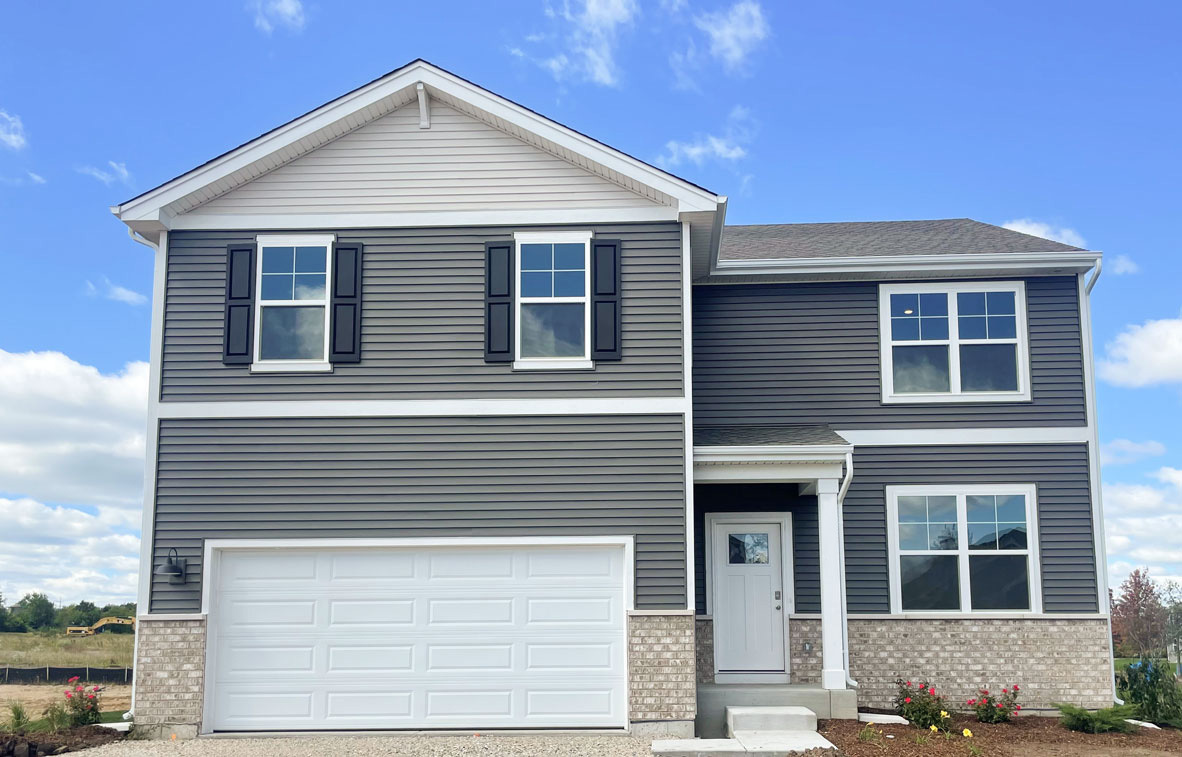 a front view of a house