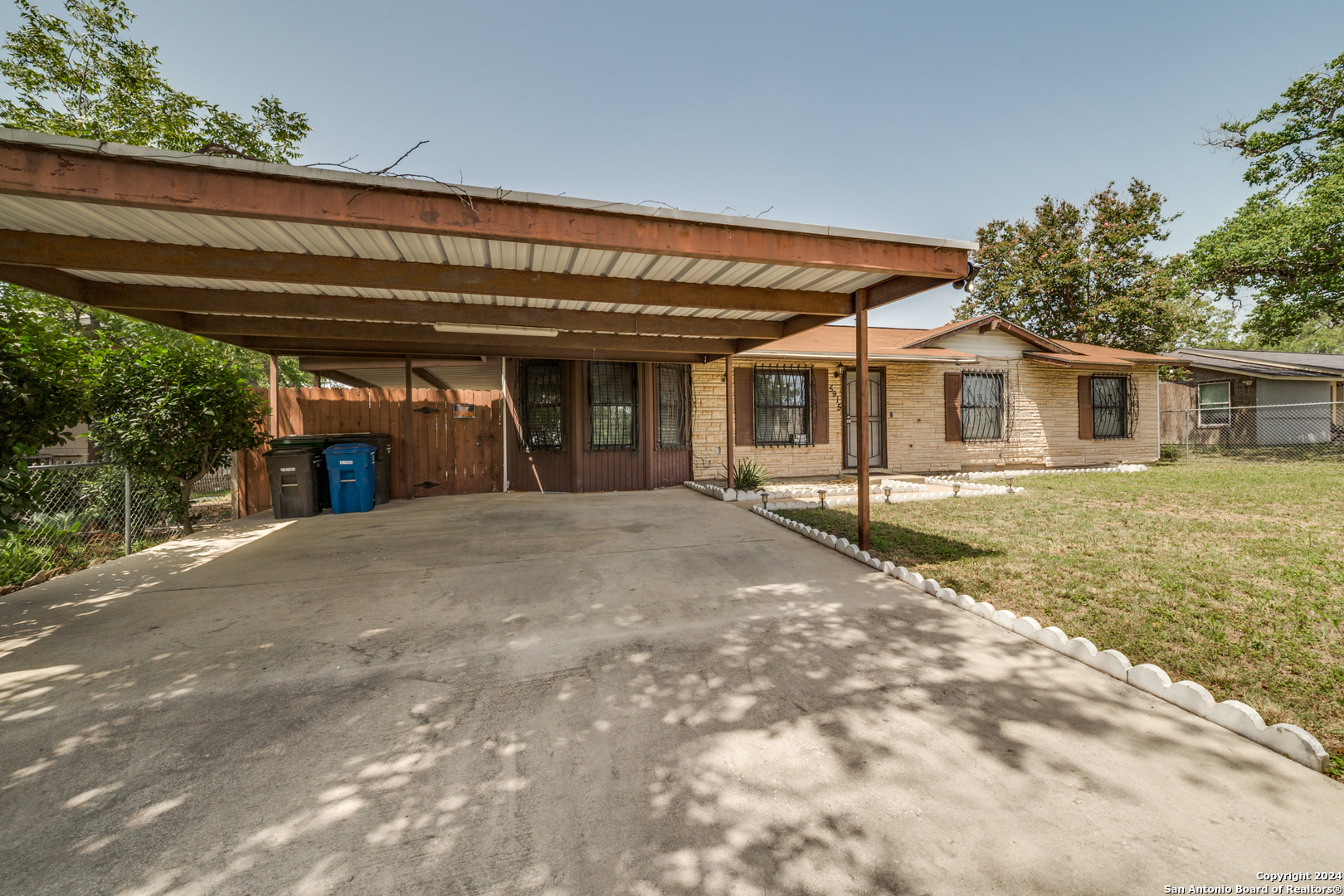 a view of a house with a patio