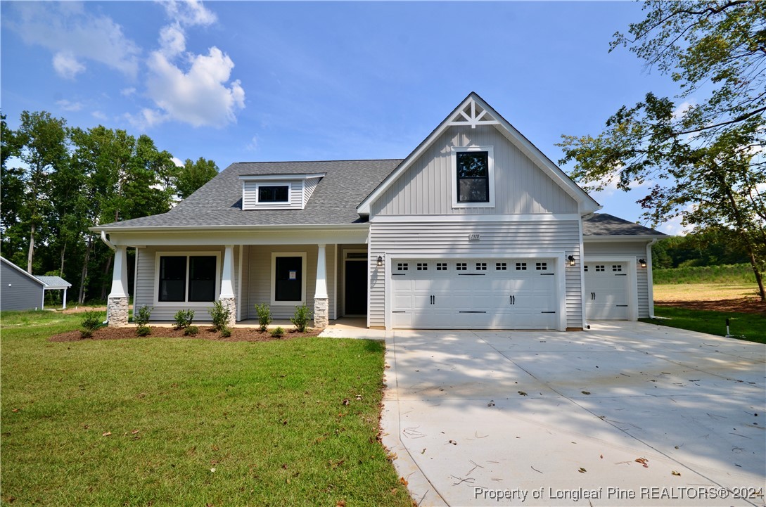 a front view of a house with patio