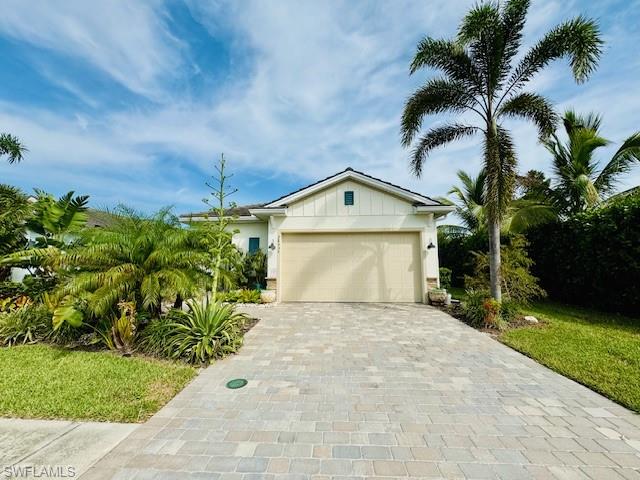 View of front of home featuring a garage